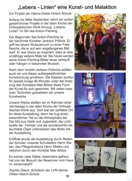 Bericht, aus dem Johannisboten des Evangelischen Altenzentrums "Haus im Johannistal" (Dezember 2018 / Januar-Februar 2019, 7. Ausgabe)
